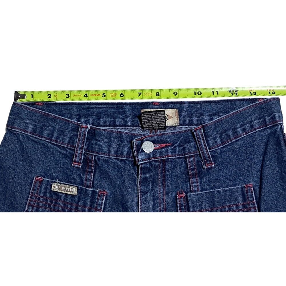 Joe Martino Flared Jeans Womens Size M Blue Cotton Denim Unique Stitch Design Vi - Picture 11 of 16